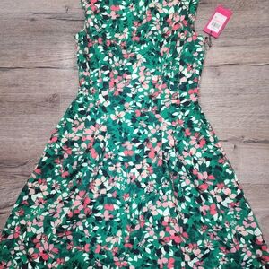 Vince Camuto Green Floral Dress New Tags 10 So Pretty